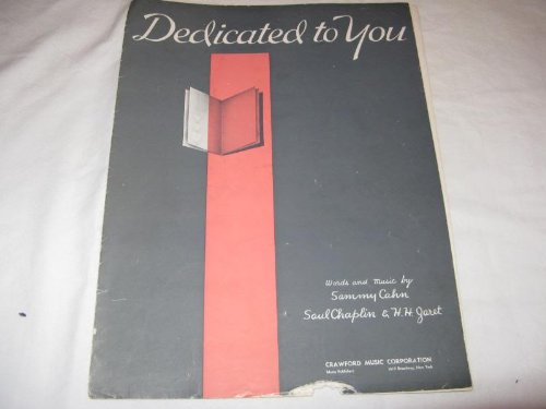 Dedicated to You sheet music cover